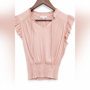 Women's Blouse Blush Ruffle Sleeve Top